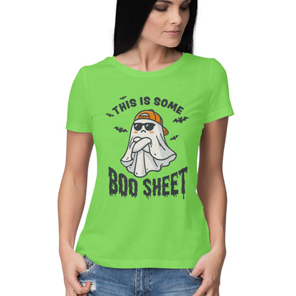 This Is Some Boo Sheet Women's T-Shirt Liril Green Printrove