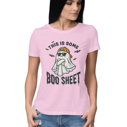 This Is Some Boo Sheet Women's T-Shirt Light Pink Printrove