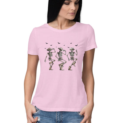 Cowboy Skeletons Dance Women's T-Shirt Light Pink Printrove
