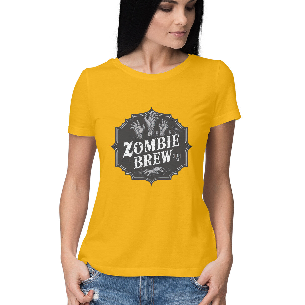 Zombie Brew Women's T-Shirt Golden Yellow Printrove