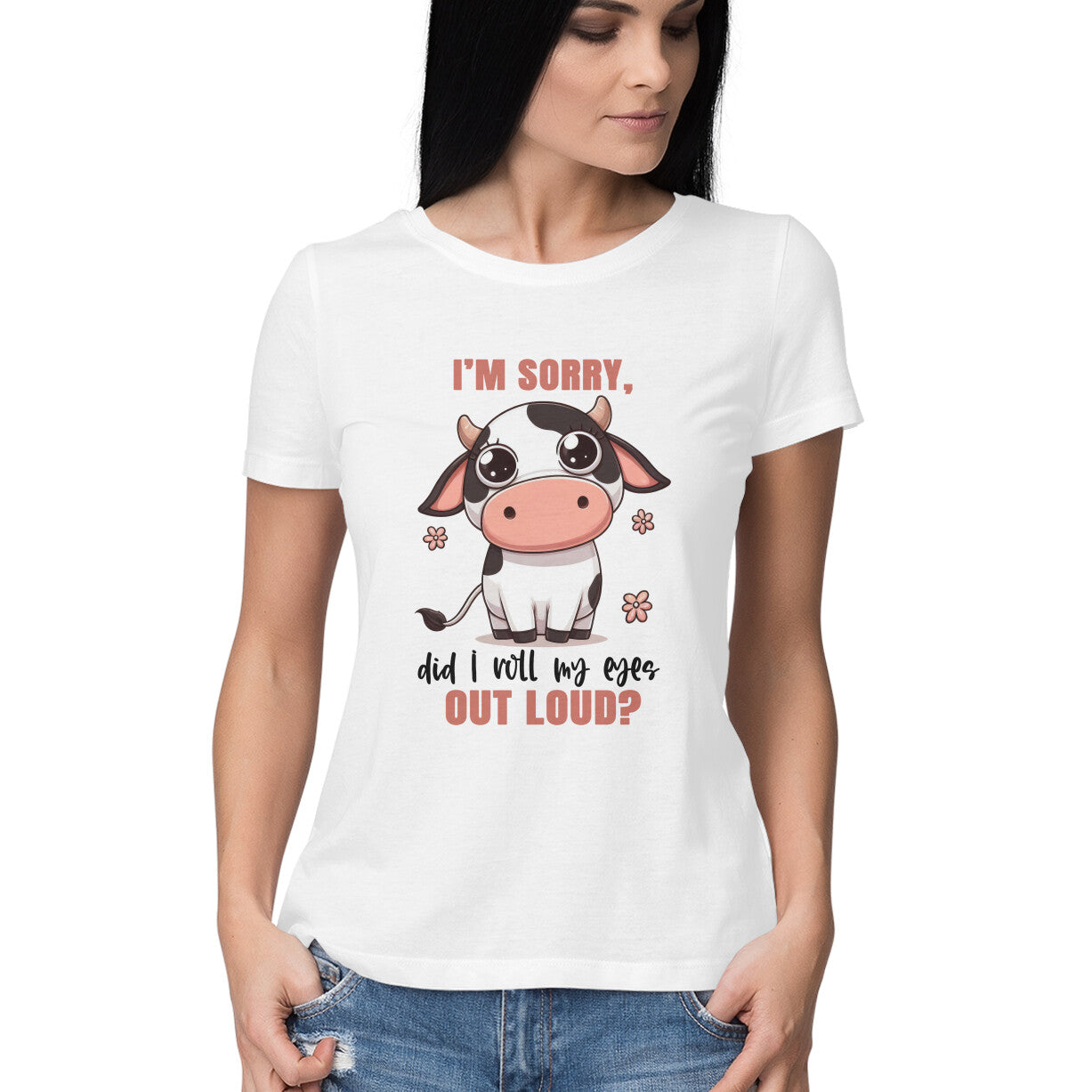 Roll My Eyes Out Loud Women's T-Shirt White Printrove