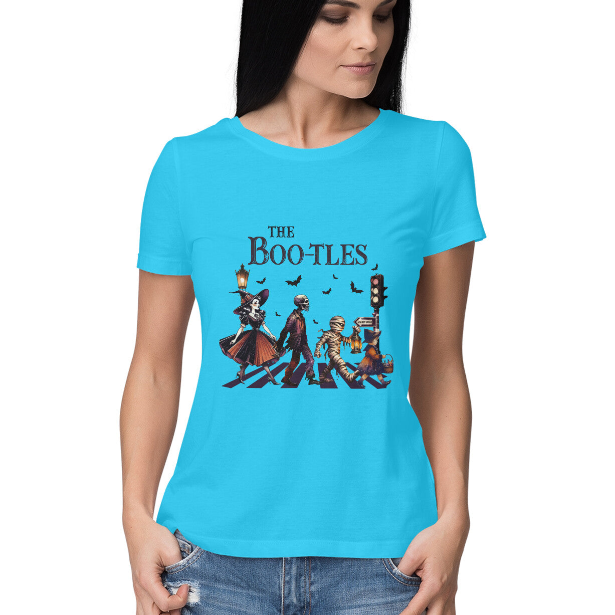 The Bootles Women's T-Shirt Sky Blue Printrove