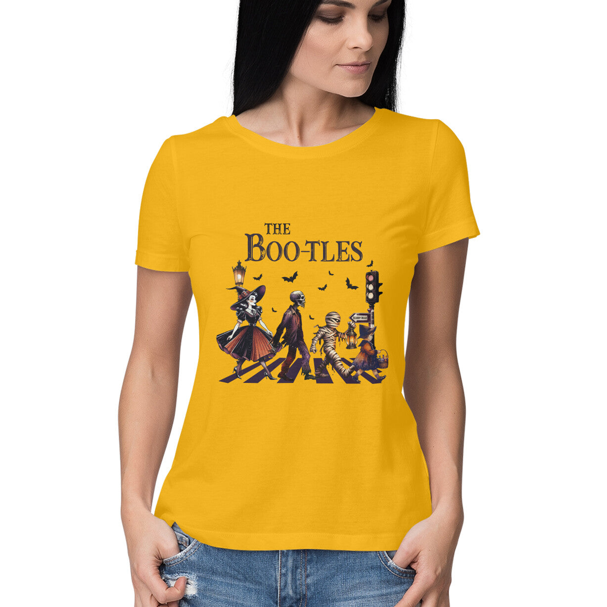 The Bootles Women's T-Shirt Golden Yellow Printrove