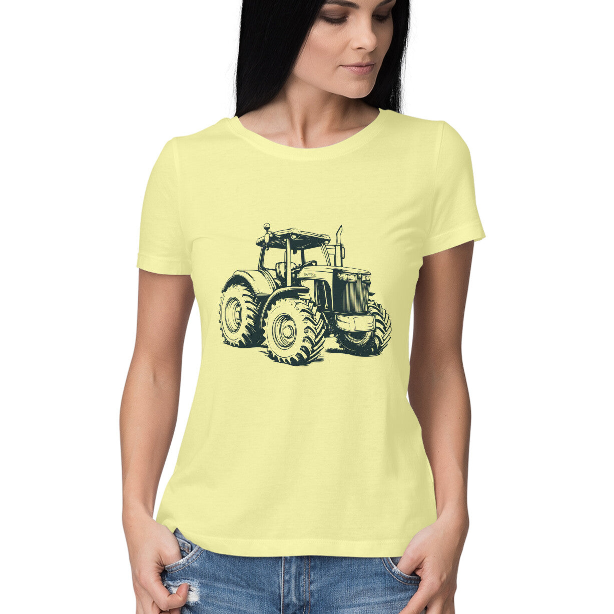 Monster Tractor Women's T-Shirt Butter Yellow Printrove