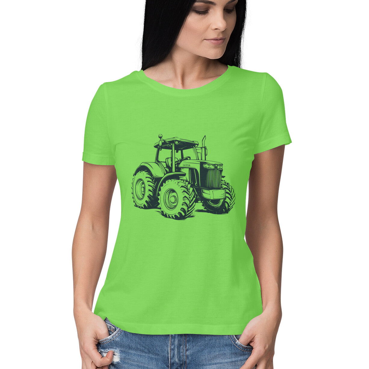 Monster Tractor Women's T-Shirt Liril Green Printrove
