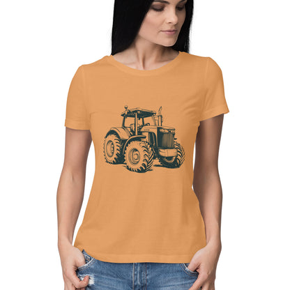 Monster Tractor Women's T-Shirt Mustard Yellow Printrove