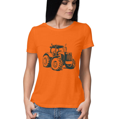 Monster Tractor Women's T-Shirt Orange Printrove