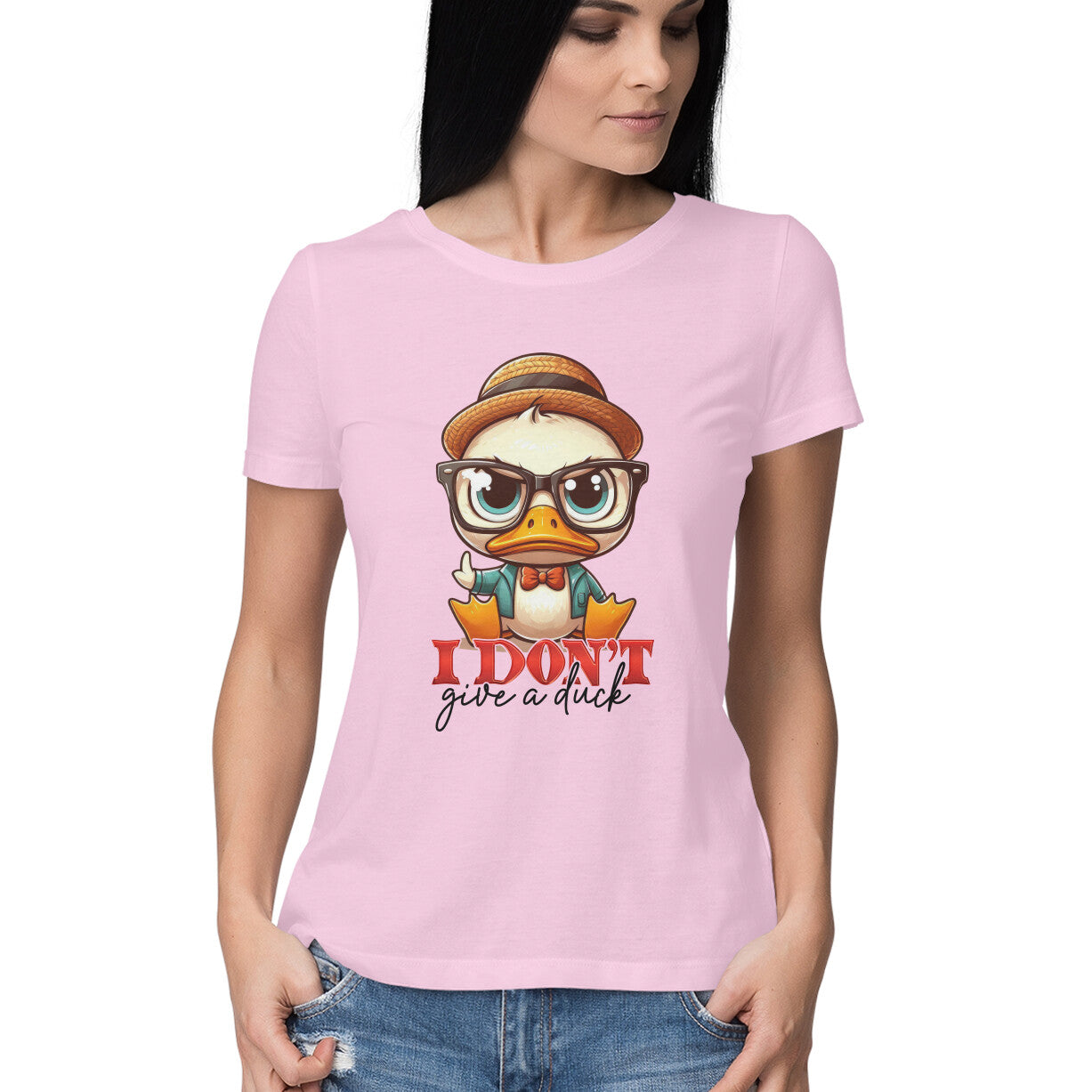 I Don't Give A Duck Women's T-Shirt Light Pink Printrove