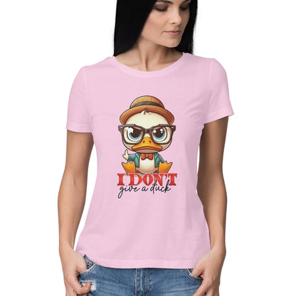 I Don't Give A Duck Women's T-Shirt Light Pink Printrove