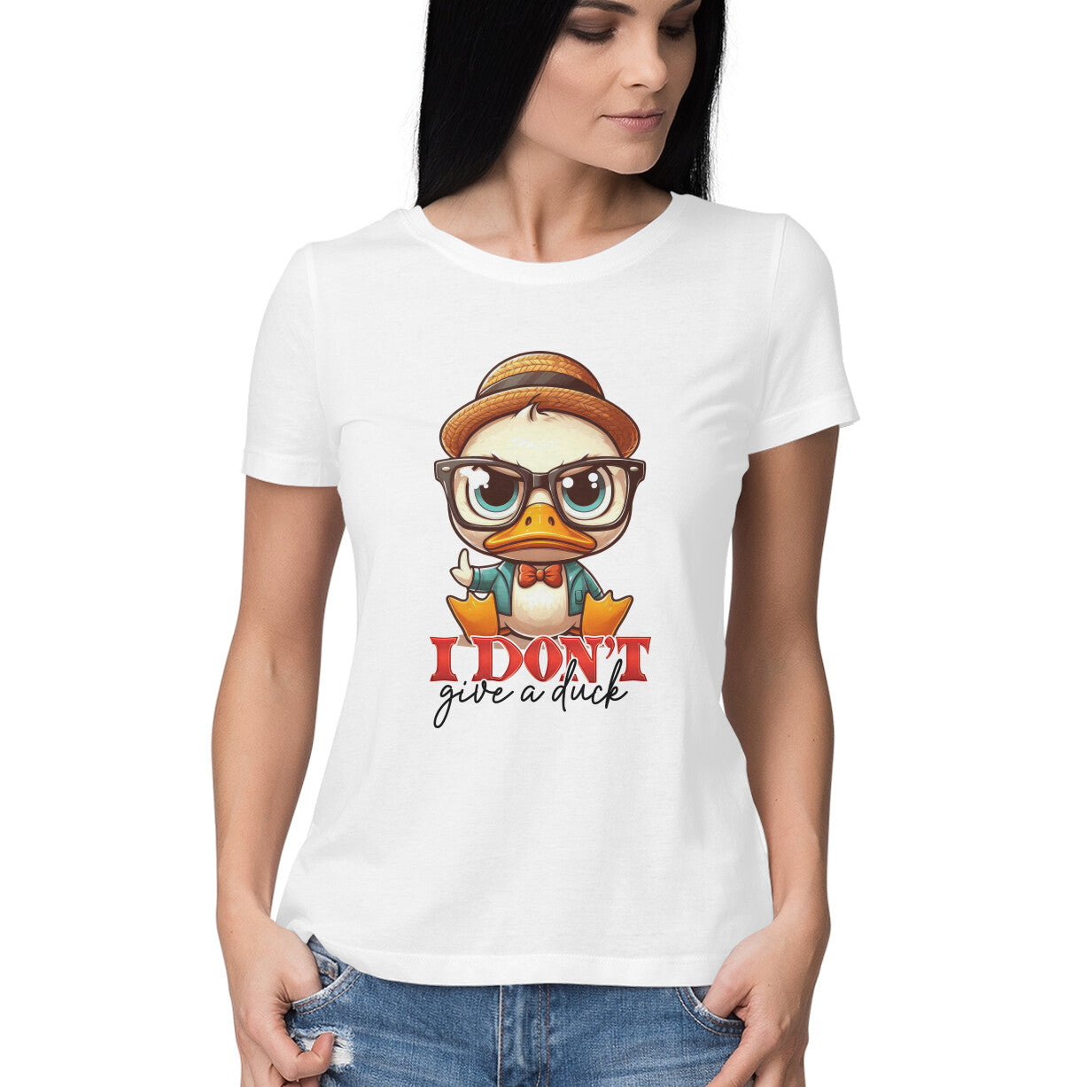 I Don't Give A Duck Women's T-Shirt White Printrove