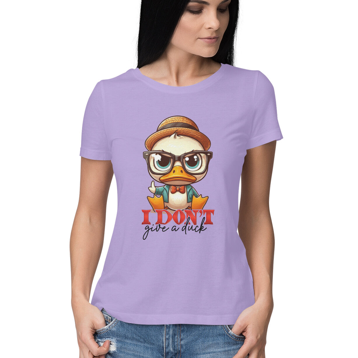 I Don't Give A Duck Women's T-Shirt Iris Lavender Printrove
