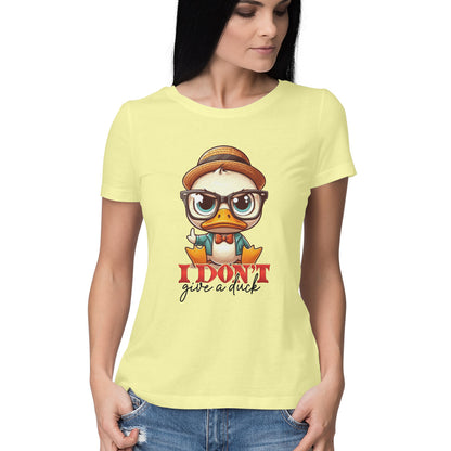 I Don't Give A Duck Women's T-Shirt Butter Yellow Printrove