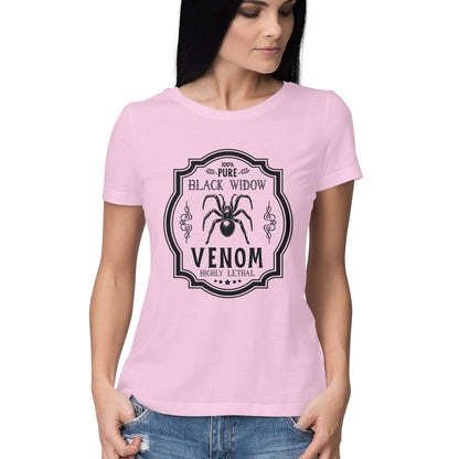 Black Widow Venom Women's T-Shirt Light Pink Printrove