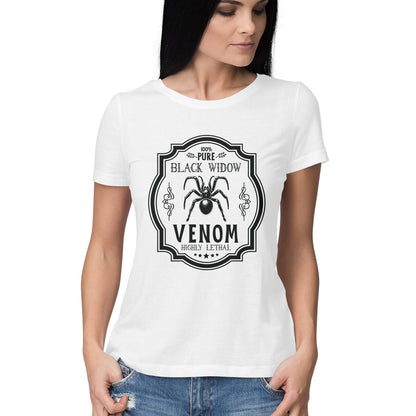 Black Widow Venom Women's T-Shirt White Printrove