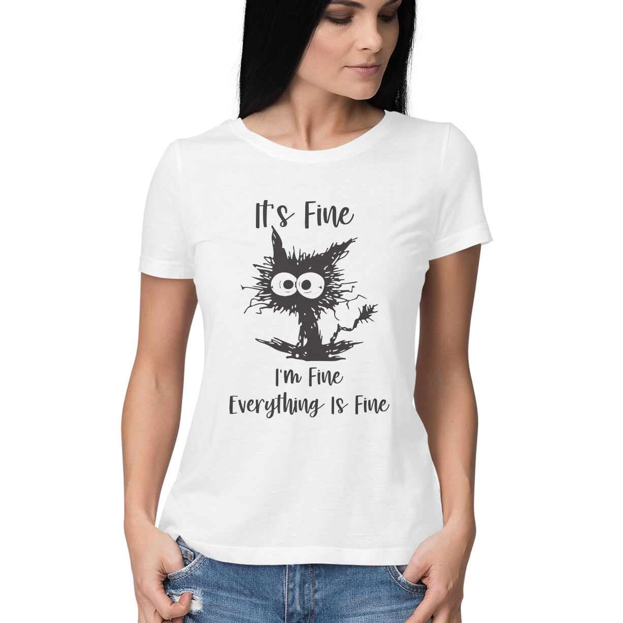 Everything Is Fine Women's T-Shirt White Printrove