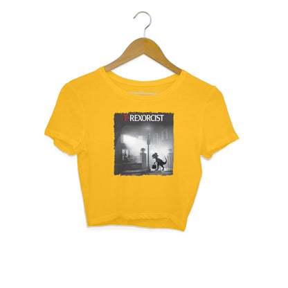 T-Rexorcist Crop Top Golden Yellow Printrove