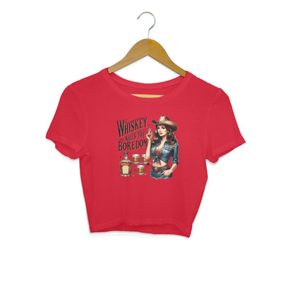Whiskey Kills The Boredom Crop Top Red Printrove