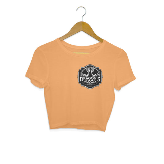 Dragon's Blood Crop Top Mustard Yellow Printrove