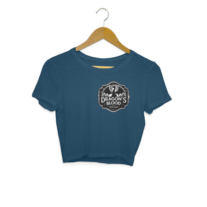 Dragon's Blood Crop Top Navy Blue Printrove