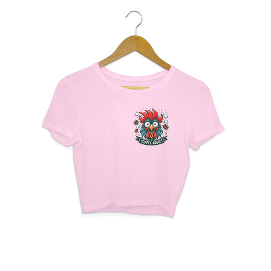 Coffee Addict Crop Top Light Pink Printrove