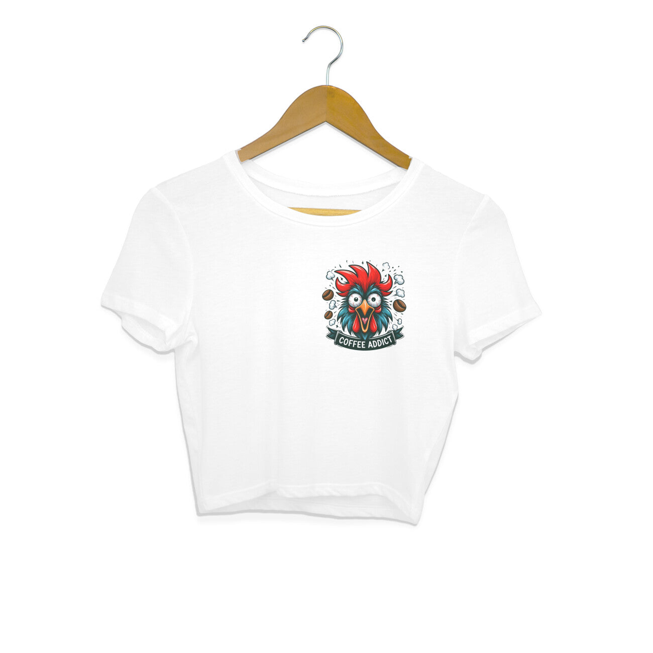 Coffee Addict Crop Top White Printrove
