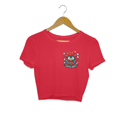 Coffee Addict Crop Top Red Printrove