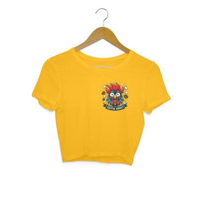 Coffee Addict Crop Top Golden Yellow Printrove