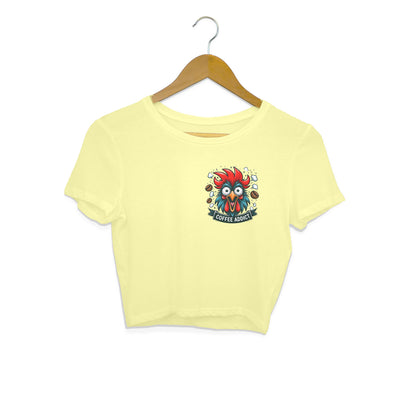 Coffee Addict Crop Top Butter Yellow Printrove