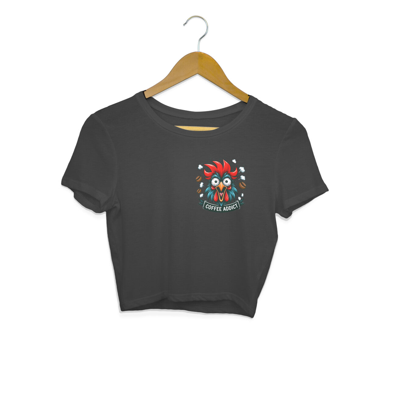Coffee Addict Crop Top Black Printrove