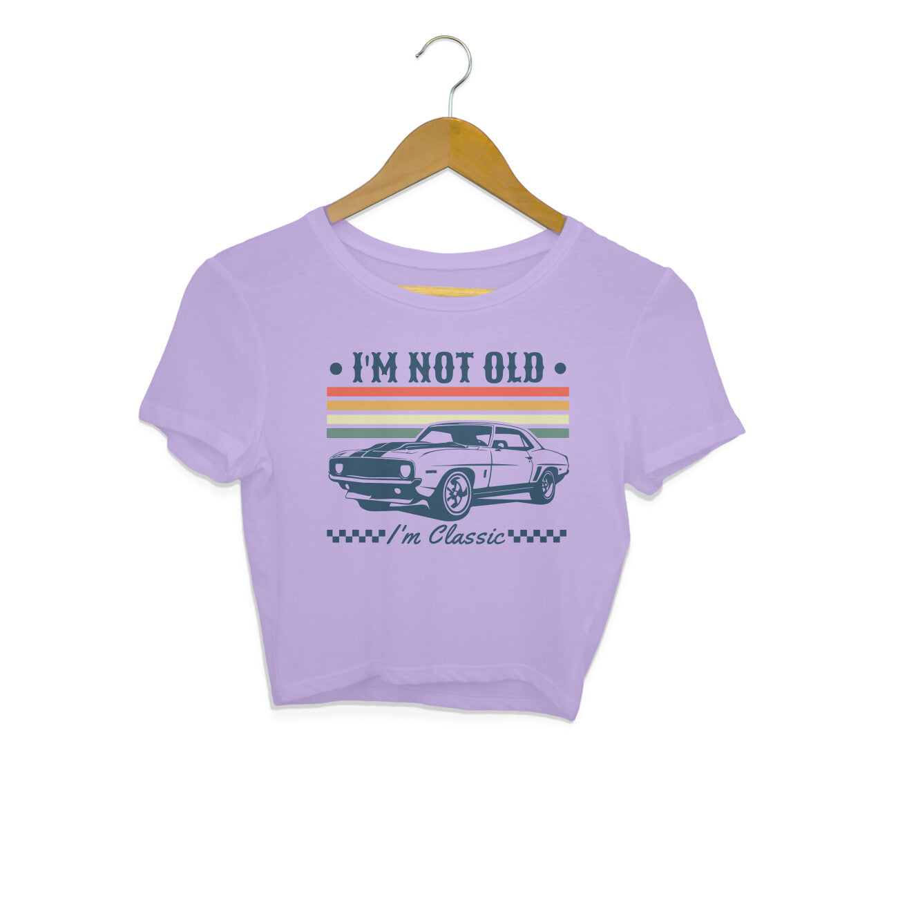I'm Not Old Crop Top Iris Lavender Printrove