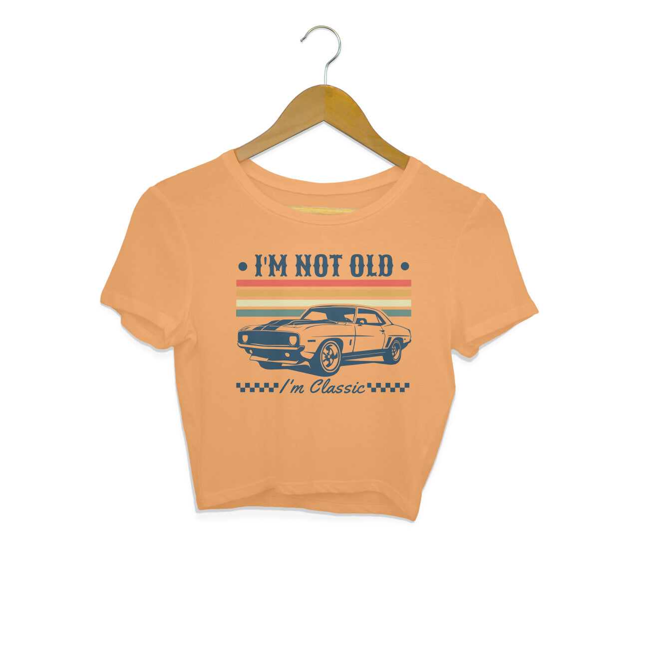 I'm Not Old Crop Top Mustard Yellow Printrove