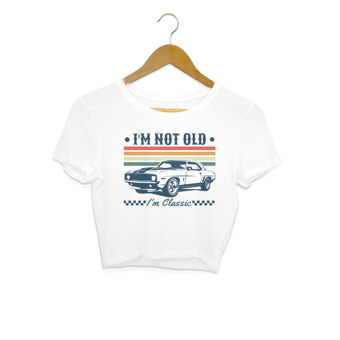 I'm Not Old Crop Top White Printrove