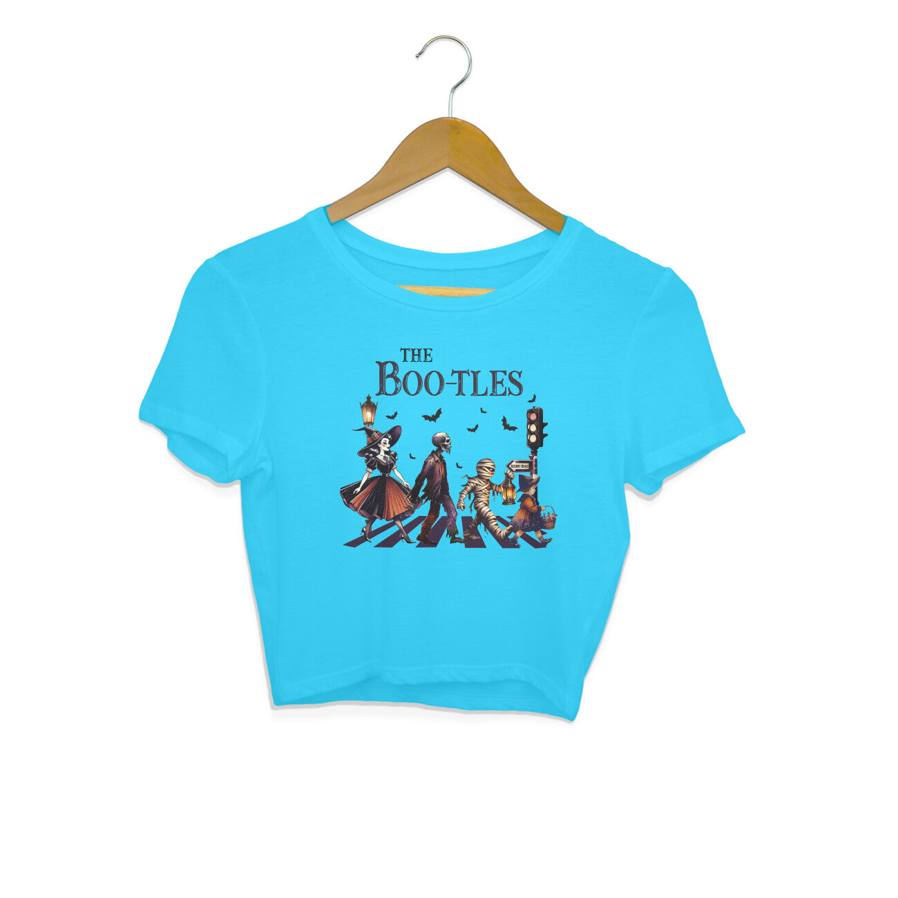 The Bootles Crop Top Sky Blue Printrove
