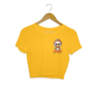 I Don't Give A Duck Crop Top Golden Yellow Printrove