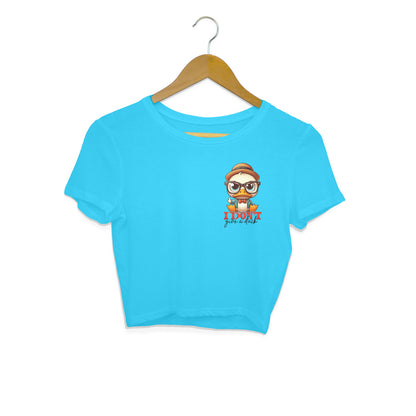 I Don't Give A Duck Crop Top Sky Blue Printrove