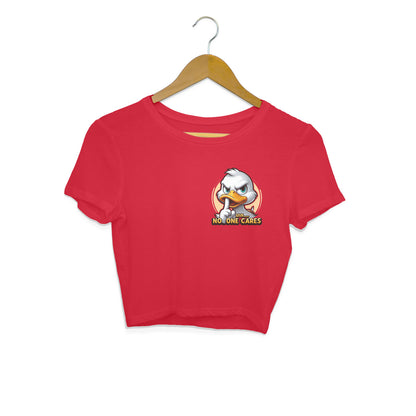Shh No One Cares Crop Top Red Printrove