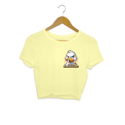 Shh No One Cares Crop Top Butter Yellow Printrove