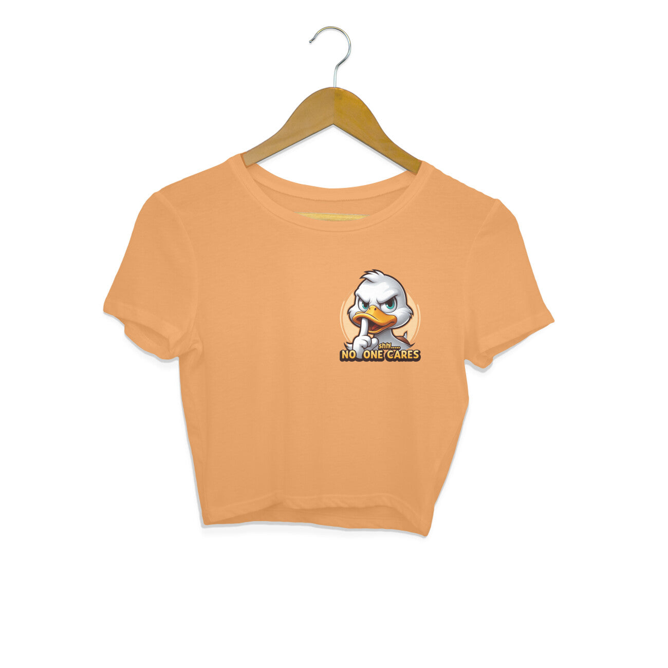 Shh No One Cares Crop Top Mustard Yellow Printrove