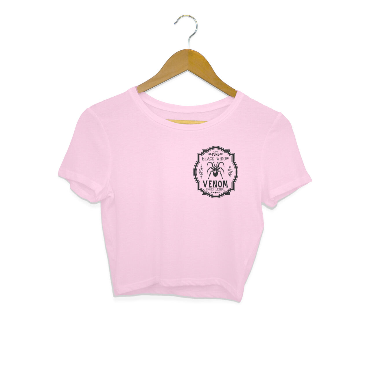 Black Widow Venom Crop Top Light Pink Printrove