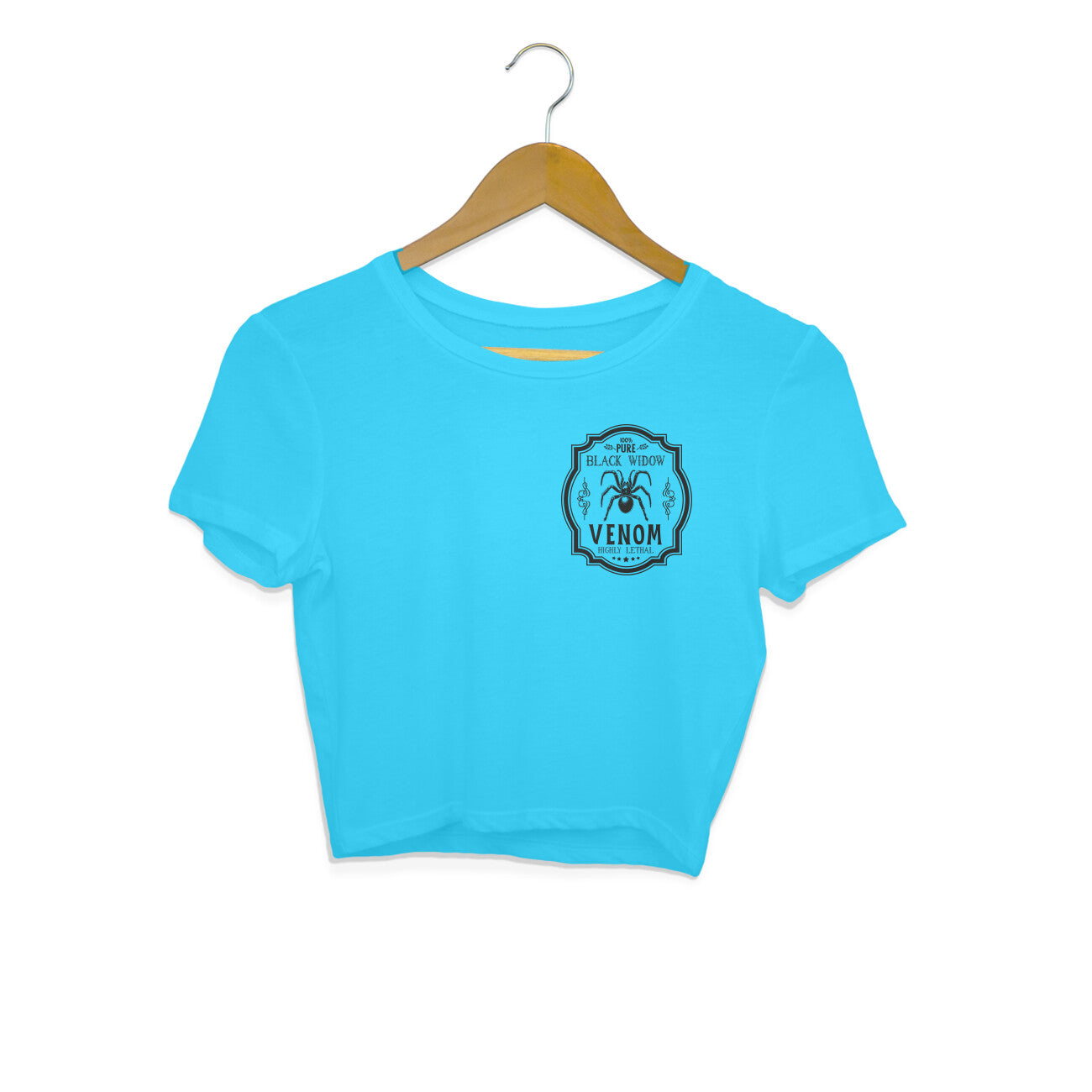 Black Widow Venom Crop Top Sky Blue Printrove