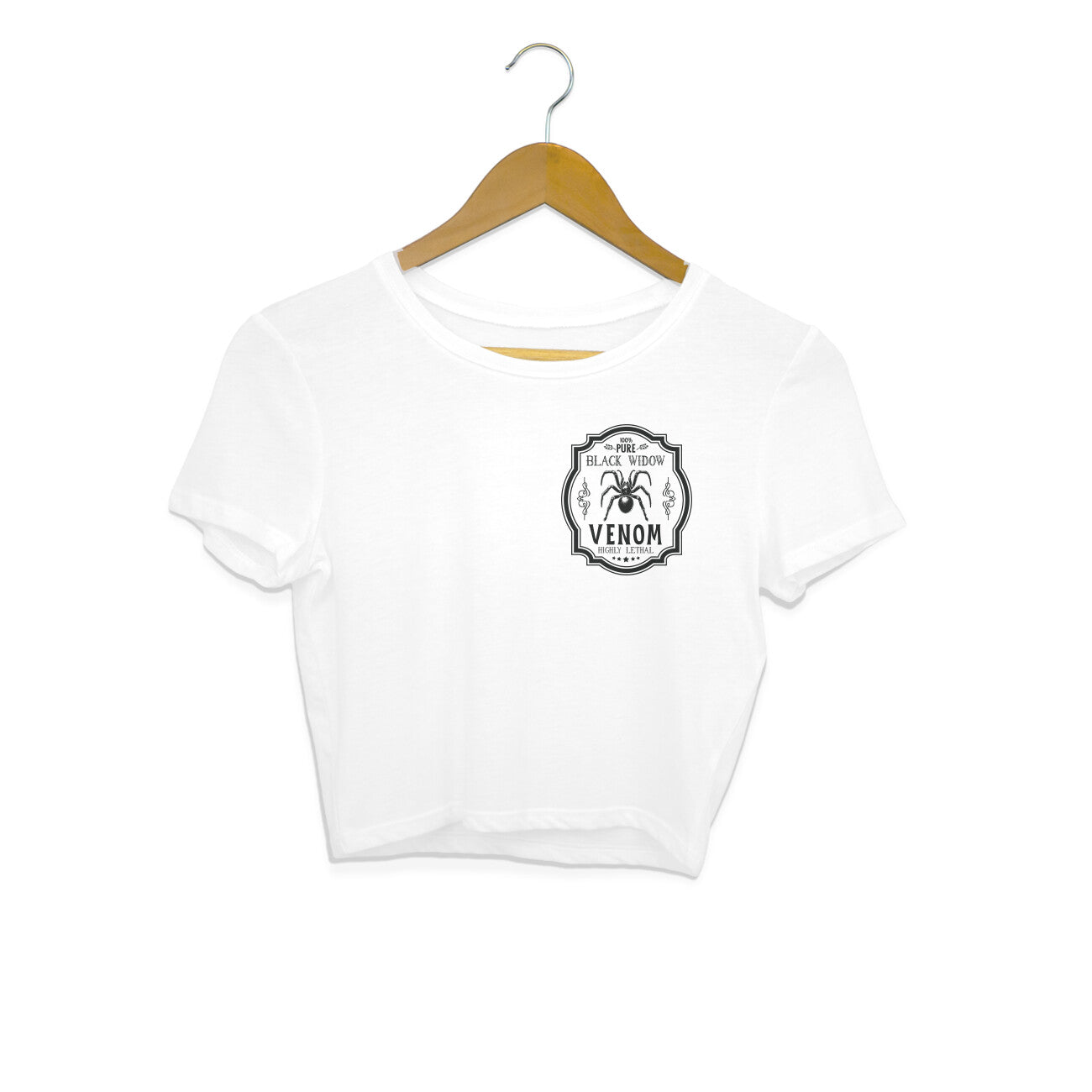 Black Widow Venom Crop Top White Printrove