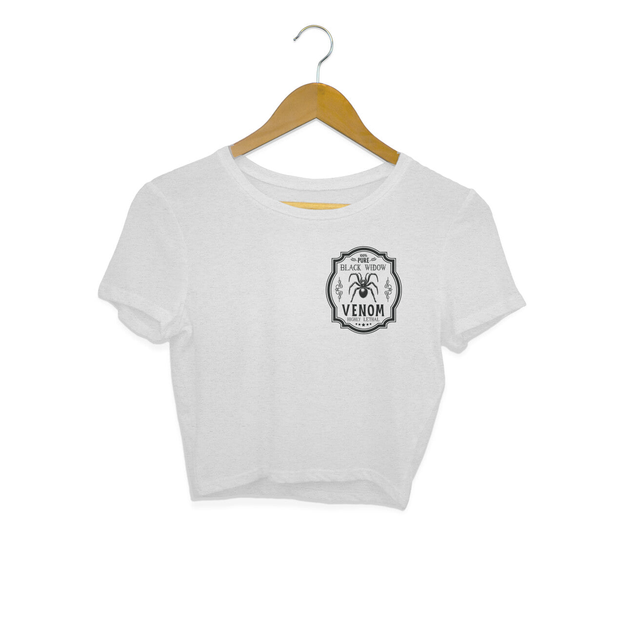 Black Widow Venom Crop Top Melange Grey Printrove