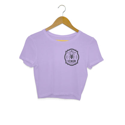 Black Widow Venom Crop Top Iris Lavender Printrove