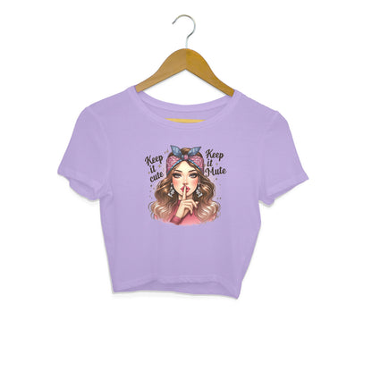 Keep It Cute Keep It Mute Crop Top Iris Lavender Printrove