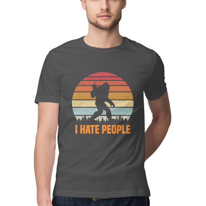 I Hate People T-Shirt Charcoal Grey Printrove