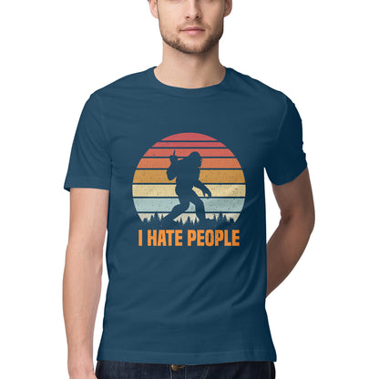 I Hate People T-Shirt Navy Blue Printrove