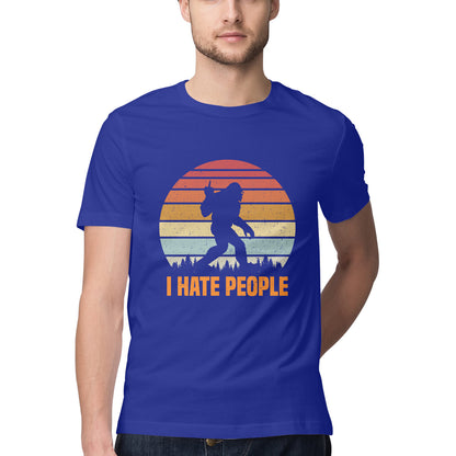 I Hate People T-Shirt Royal Blue Printrove