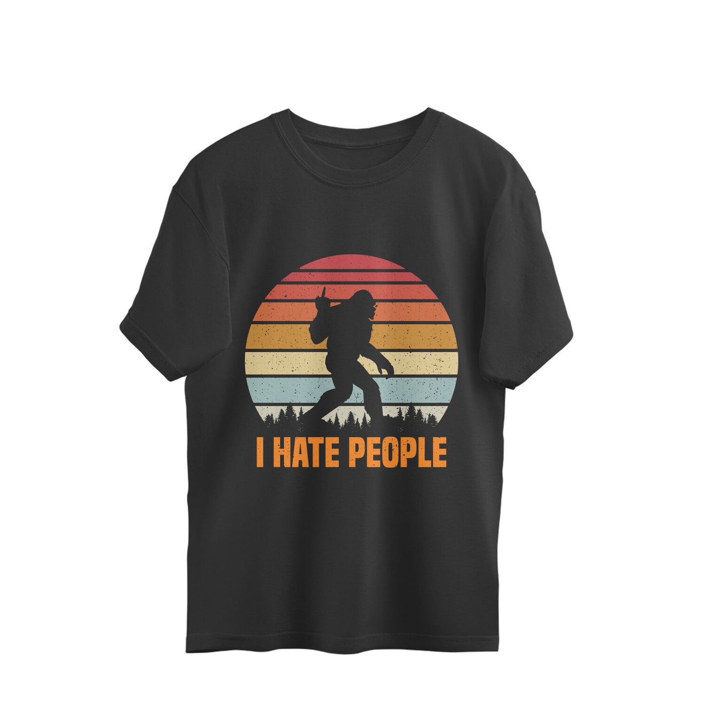I Hate People Oversized T-Shirt Black Printrove