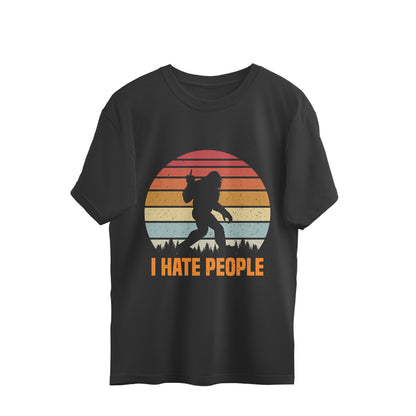 I Hate People Oversized T-Shirt Black Printrove