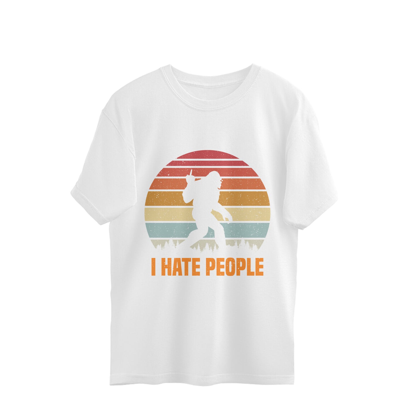 I Hate People Oversized T-Shirt White Printrove